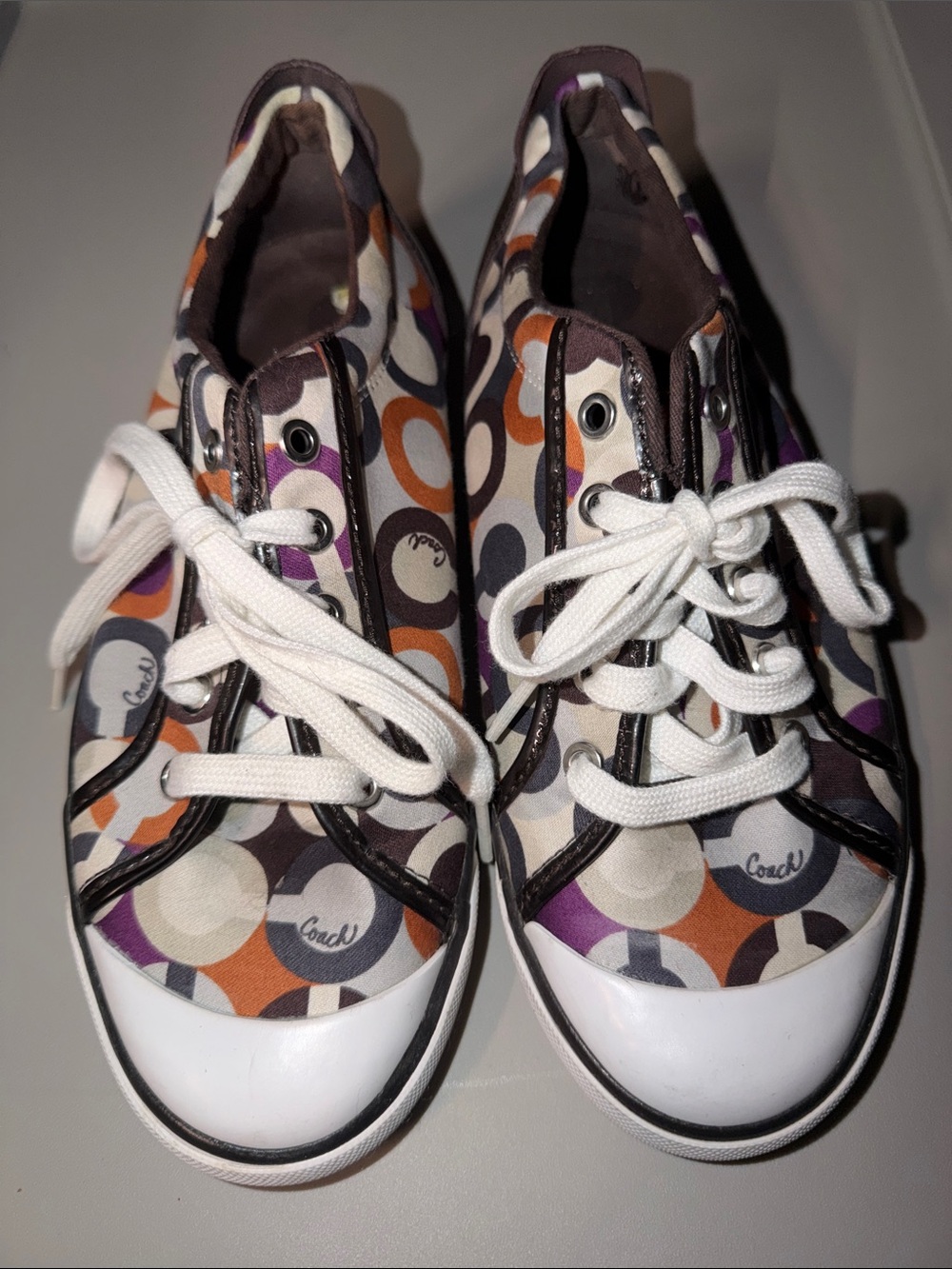 Coach Women’s Barrett Sneakers in Purple, Orange, Gray, White size 9